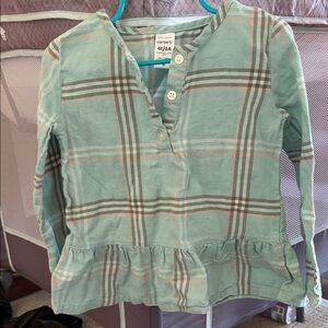 Carter's Mint Plaid Button Down Shirt